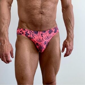Men's Pink Floral Swim Briefs